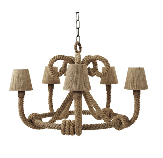 Jamie Young Company Six-Light Nautique Jute Chandelier
