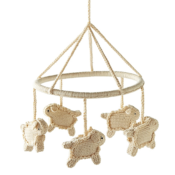 Crocheted Lamb Mobile • More gift ideas for kids on @SavvyHome