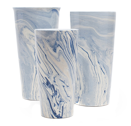 Blue Swirl Taper Vases • on the @SavvyHome Shop