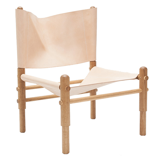 Oak and Leather Sling Chair • via @SavvyHome