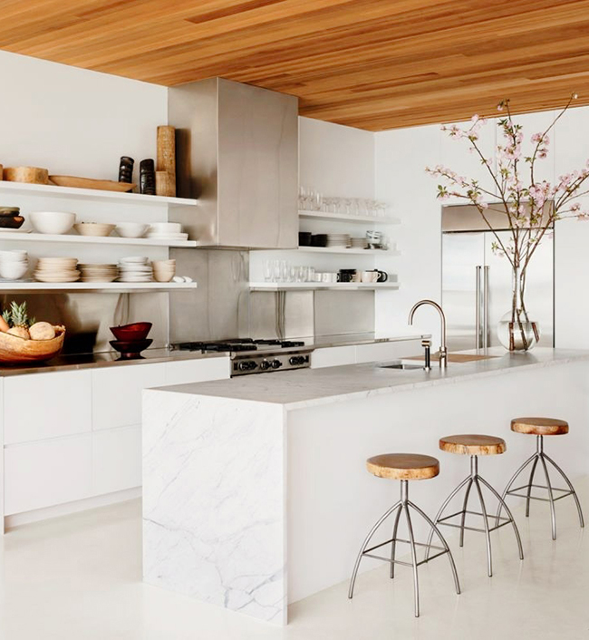 7 Kitchen Trends to Consider for your Renovations: Waterfall Island • on @SavvyHome