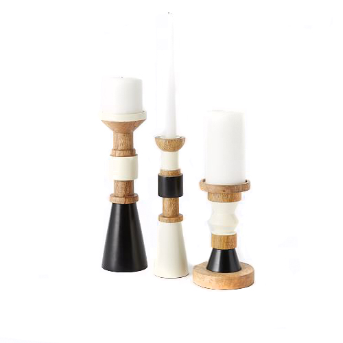 West Elm Modern Wood Candleholders • Shop on @SavvyHome